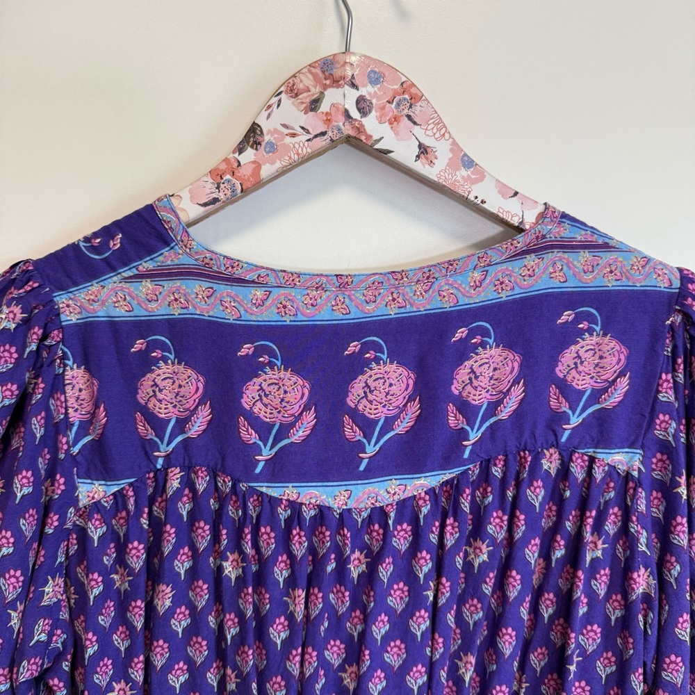 SPELL Bohemian Royale Playdress Purple S Small Mini Ruffle Dress Tassel - Picture 12 of 12